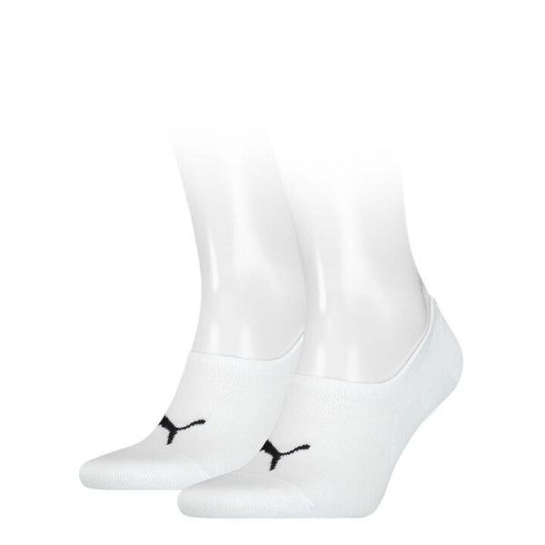 Unisex High-Cut Footie Socks - 2 Pack in White, Size 3.5