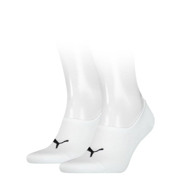 Unisex High-Cut Footie Socks - 2 Pack in White, Size 7