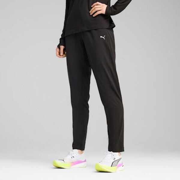 VELOCITY Women's Tapered Running Pants in Black, Size XS, Polyester/Elastane by PUMA