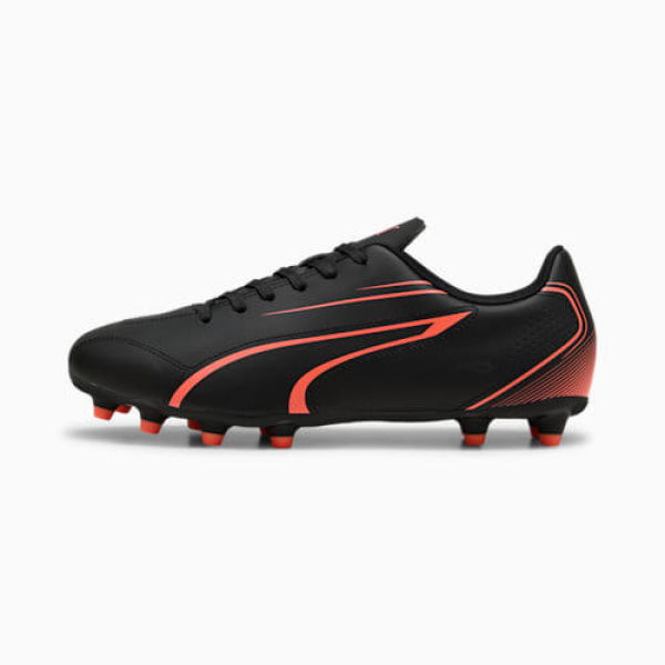 VITORIA FG/AG Football Men's Boots in Black/Glowing Red, Size 8, Synthetic by PUMA Shoes