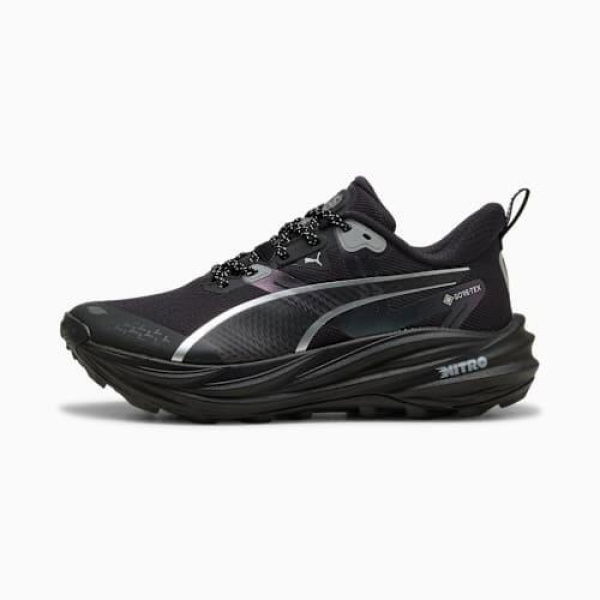 Voyage NITROâ„¢ 4 GTX Women's Trail Running Shoes in Black/Silver, Size 5.5 by PUMA Shoes
