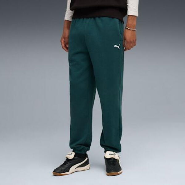 WARDROBE ESSENTIALS Men's Relaxed Sweatpants in Green Terrain, Size Medium, Cotton by PUMA