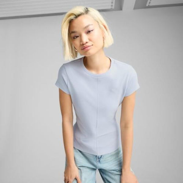 WARDROBE ESSENTIALS Ribbed Slim Women's T