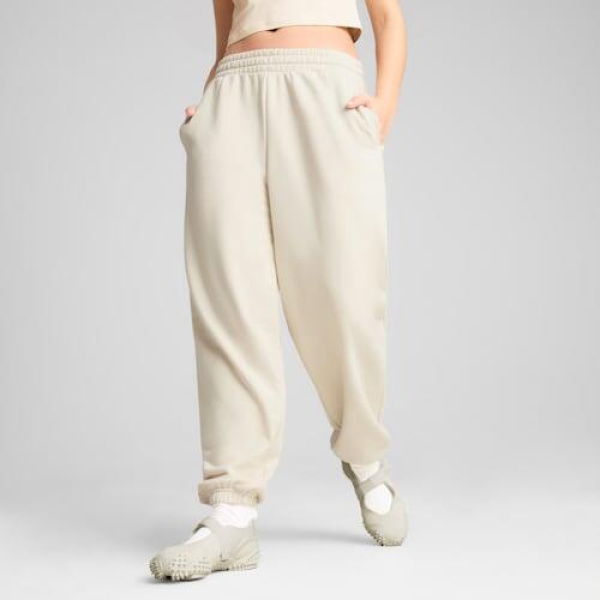 WARDROBE ESSENTIALS Women's Relaxed Sweatpants in Alpine Snow, Size Small, Cotton by PUMA