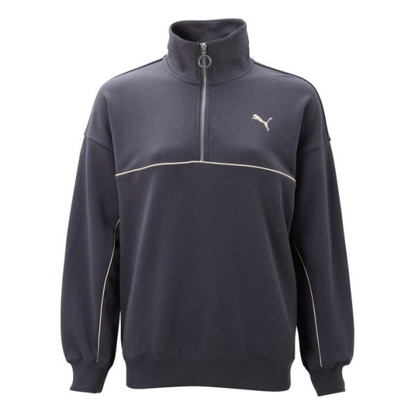 Women's Oversized Quarter Zip Sweat in Galactic Gray, Size XS by PUMA