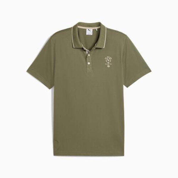 x AC Milan Golf Polo Men Top in Dark Sage, Size Small by PUMA