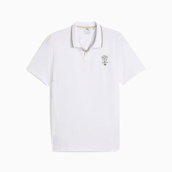 x AC Milan Golf Polo Men Top in White Glow, Size Medium by PUMA