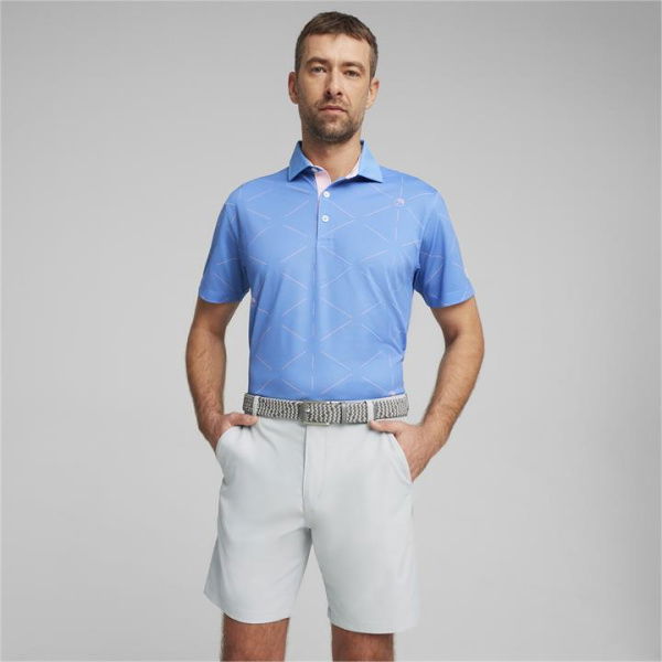 x Arnold Palmer Geo Men's Polo Top in Blue Skies, Size Small, Polyester/Elastane by PUMA