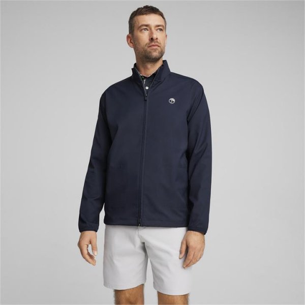 x Arnold Palmer Men's Zip Jacket in Deep Navy, Size 2XL, Polyester/Elastane by PUMA