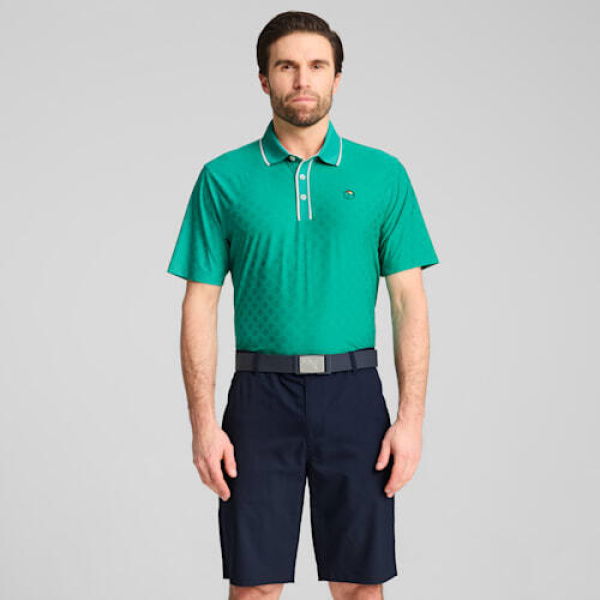 x ARNOLD PALMER Tipped Jacquard Men's Golf Polo Top in Sparkling Green, Size 2XL by PUMA