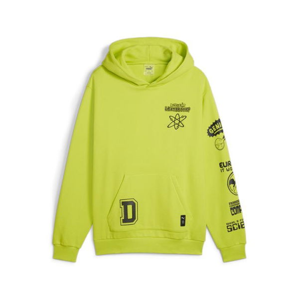 x DEXTER'S LABORATORY Men's Basketball Hoodie in Lime Pow, Size 2XL, Cotton by PUMA