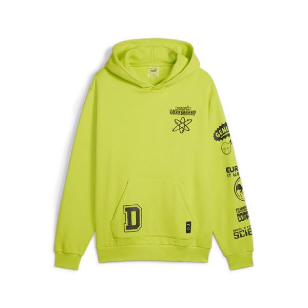 x DEXTER'S LABORATORY Men's Basketball Hoodie in Lime Pow, Size Medium, Cotton by PUMA