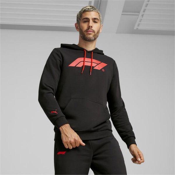 x F1Â® ESS Logo Men's Motorsport Hoodie in Black, Size Small, Cotton by PUMA