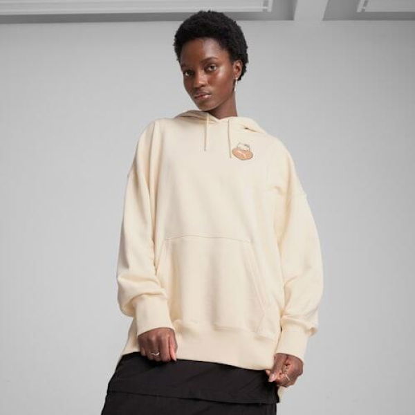 x HELLO KITTY AND FRIENDS Women's Graphic Oversized Hoodie in Alpine Snow, Size Small by PUMA