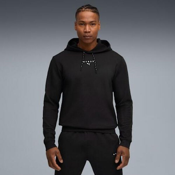 x HYROX CLOUDSPUN Men's Hoodie in Black, Size Large, Polyester/Lyocell/Elastane by PUMA