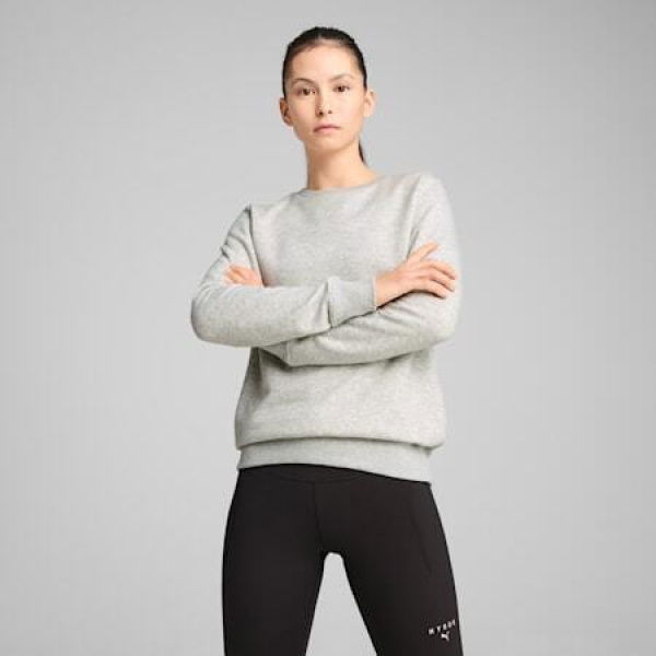 x HYROX Crew Neck Women's Top in Light Gray Heather, Size XS, Cotton/Polyester by PUMA