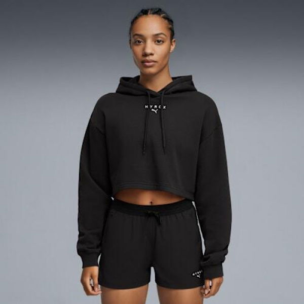 x HYROX Heavyweight Hoodie Women in Black, Size XS, Cotton/Polyester by PUMA