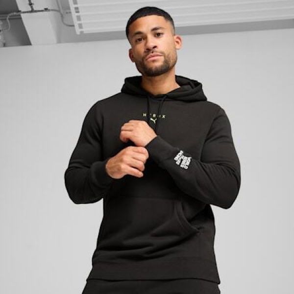 x HYROX Heavyweight Men's Hoodie in Black, Size XL, Cotton/Polyester by PUMA