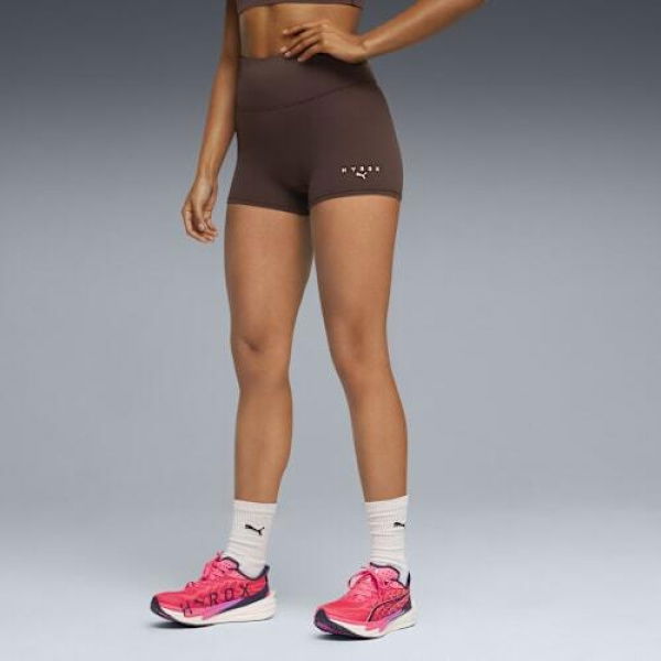 x HYROX SHAPELUXE 3 Tight Shorts Women in Chocolate Brown, Size Medium, Nylon/Elastane by PUMA