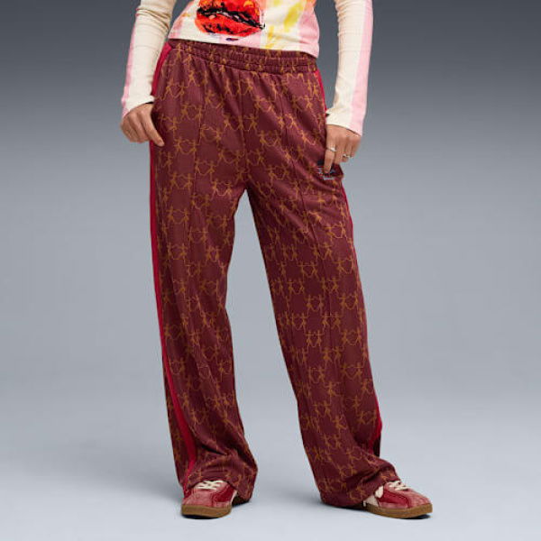 x KIDSUPER T7 Unisex Pants in Ruby Shimmer/Aop, Size Small, Polyester/Cotton by PUMA