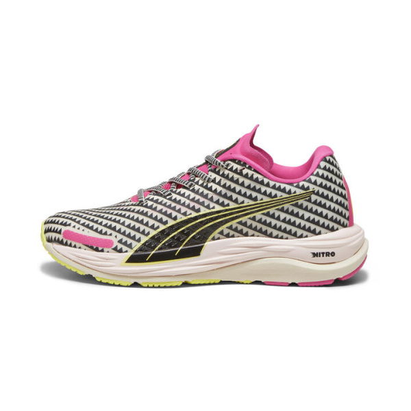 x lemlem Women's Velocity NITRO 2 Running Shoes in Ghost Pepper/Black/Pink Glimmer, Size 9, Textile by PUMA Shoes