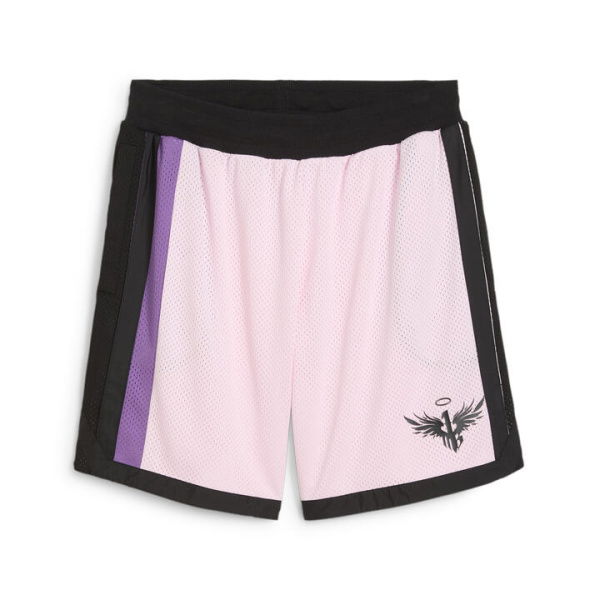 x MELO Iridescent Men's Basketball Mesh Shorts in Whisp Of Pink, Size Large, Polyester by PUMA