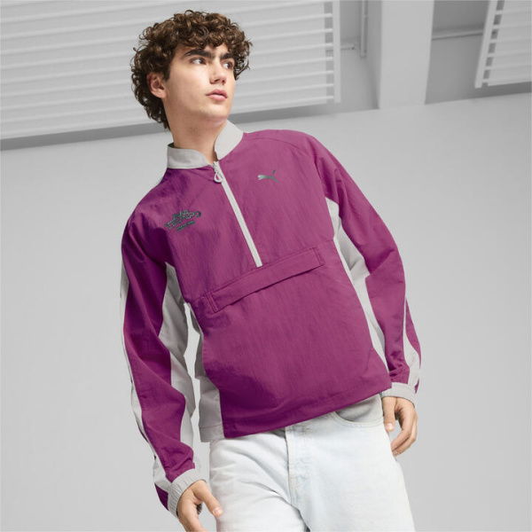 x MÃS TIEMPO Men's Track Top in Magenta Gleam, Size 2XL, Polyester by PUMA