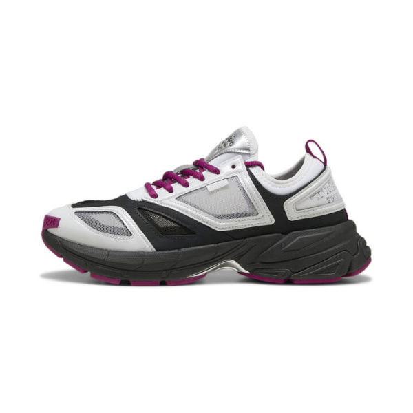 x MÃS TIEMPO Velophasis NU Unisex Sneakers in Feather Gray/Black/Magenta Gleam, Size 4.5, Synthetic by PUMA