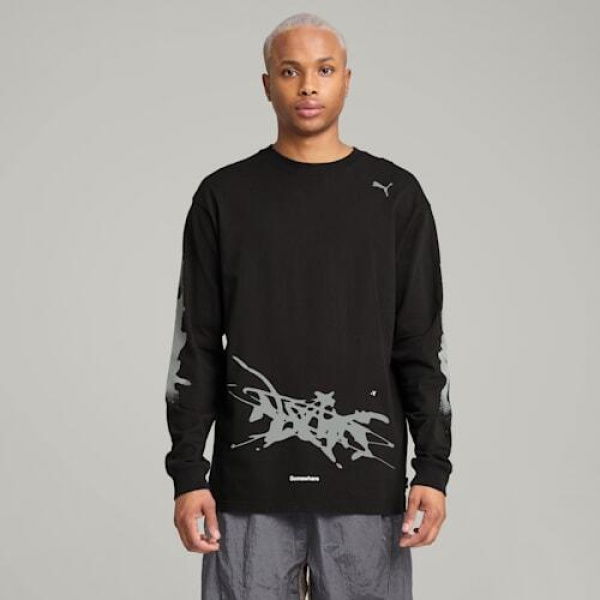 x NACHO Men's Long Sleeve Top in Black, Size Small, Cotton by PUMA