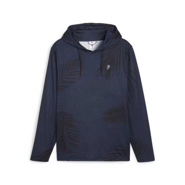 x PALM TREE CREW Men's Golf Hoodie in Deep Navy, Size Medium, Polyester/Elastane by PUMA