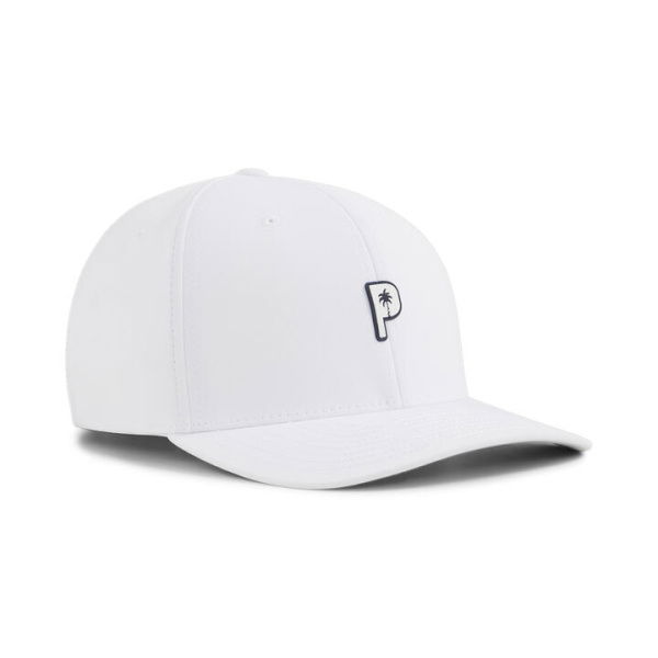 x PALM TREE CREW Tech Cap in White Glow/Deep Navy, Polyester/Cotton by PUMA