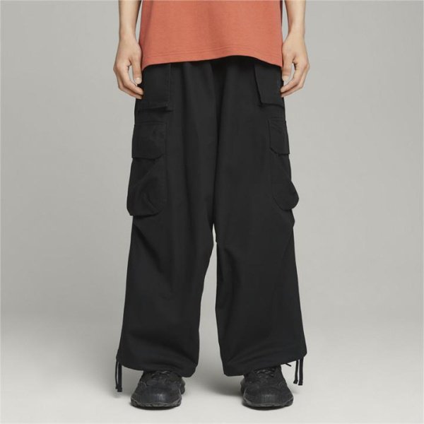 x PERKS AND MINI Flight Pants in Black, Size Medium, Cotton by PUMA