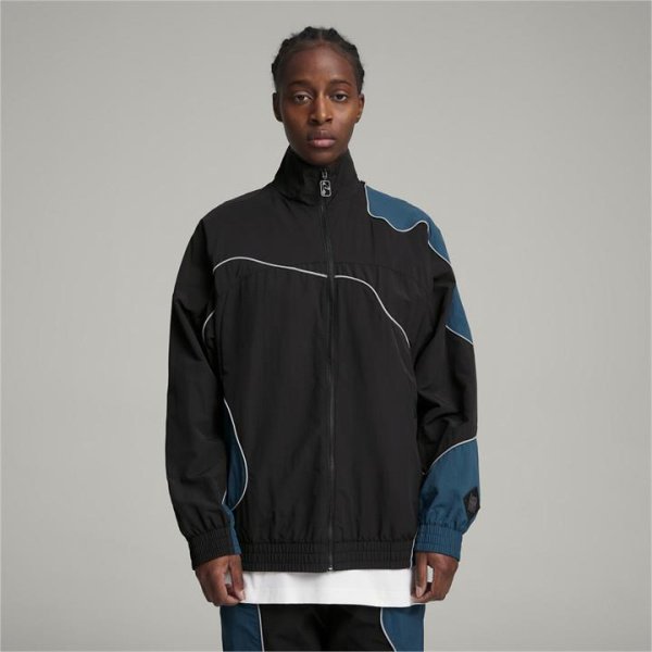 x PERKS AND MINI Unisex Track Jacket in Black, Size Small, Polyester by PUMA