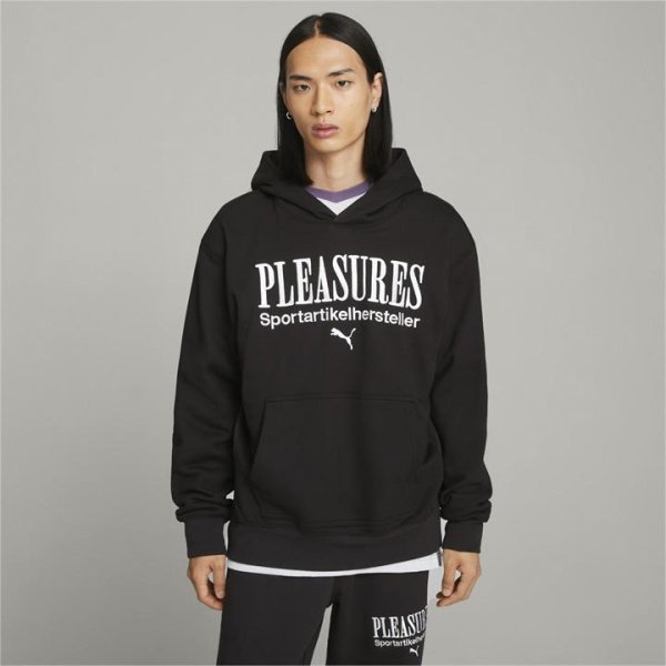 x PLEASURES Men's Hoodie in Black, Size 2XL, Cotton by PUMA