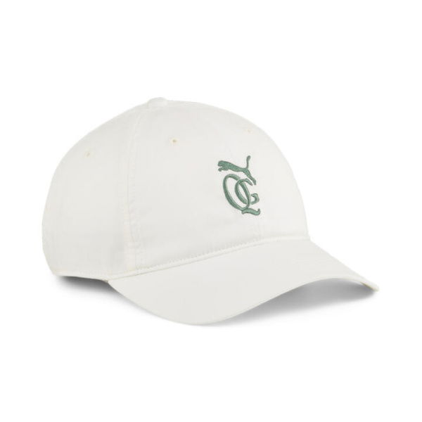 x QUIET GOLF CLUB Dad Hat in Warm White/Deep Forest, Cotton by PUMA