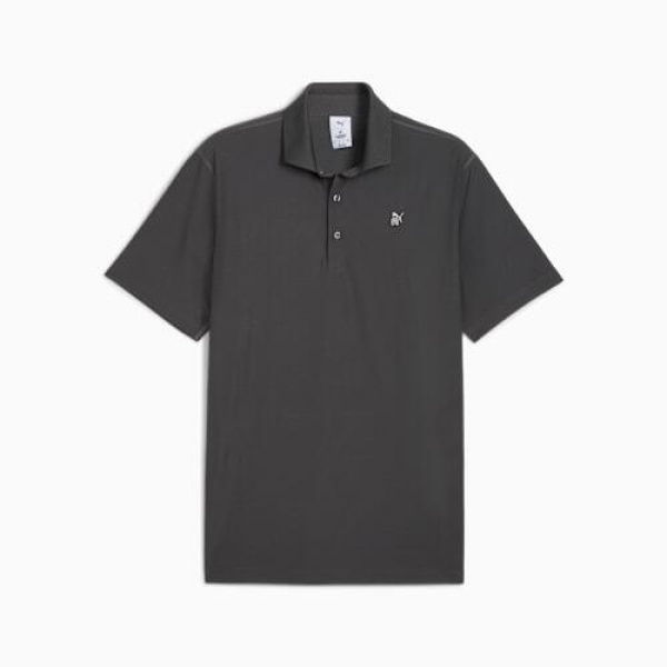 x REIGNING CHAMP MATTR Jacquard Men's Golf Polo Top in Dusky Gray, Size Small, Polyester/Elastane by PUMA
