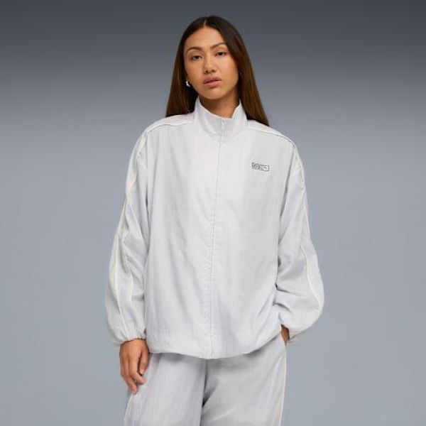 x ROSÃ‰ Women's T7 Track Jacket in Silver Mist, Size Medium, Polyester/Modal by PUMA