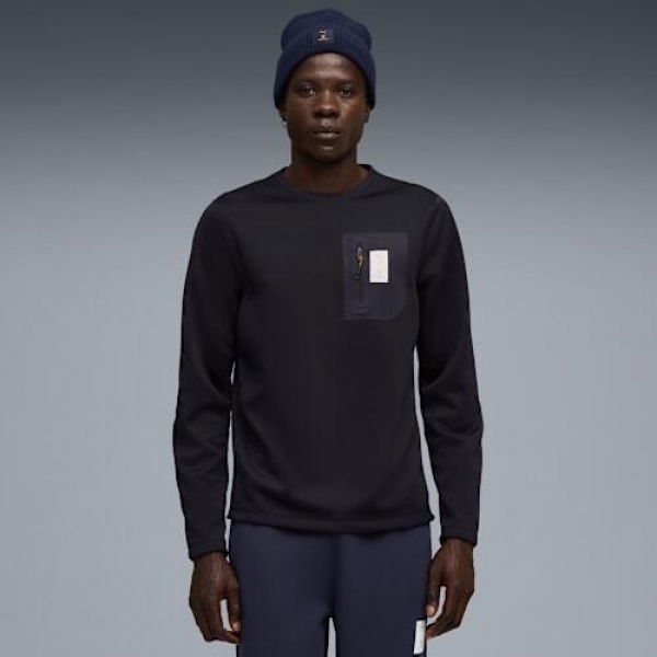 x SAYSKY Crew Sweat Men Top in New Navy, Size Medium by PUMA