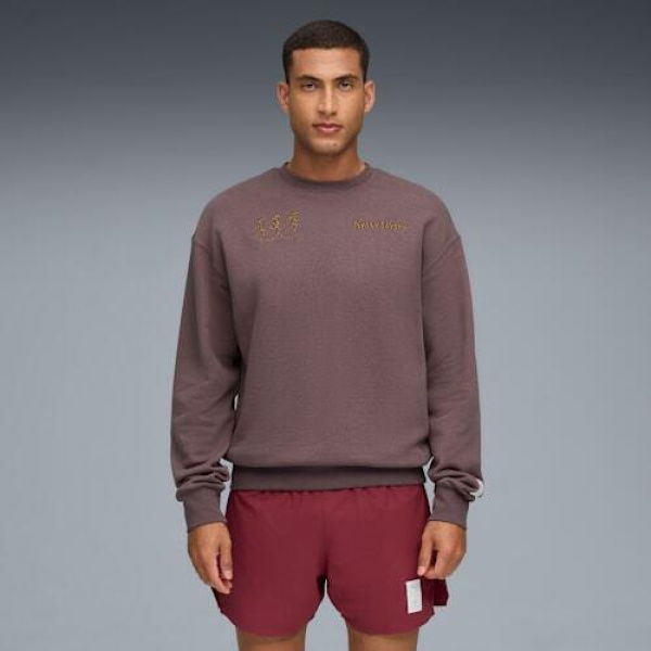 x SAYSKY Crew Sweat Unisex Top in Raisin, Size Medium, Cotton by PUMA