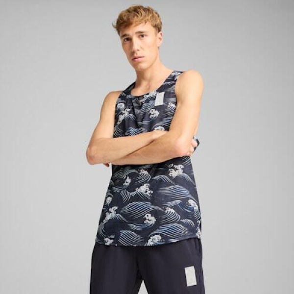 x SAYSKY Men's Graphic Singlet in New Navy, Size Small, Polyester by PUMA