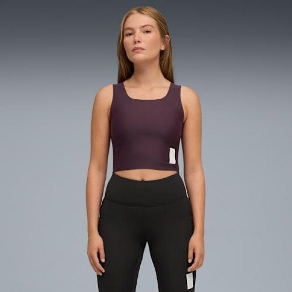 x SAYSKY Running Crop Top Women in Raisin, Size Small, Nylon/Elastane by PUMA