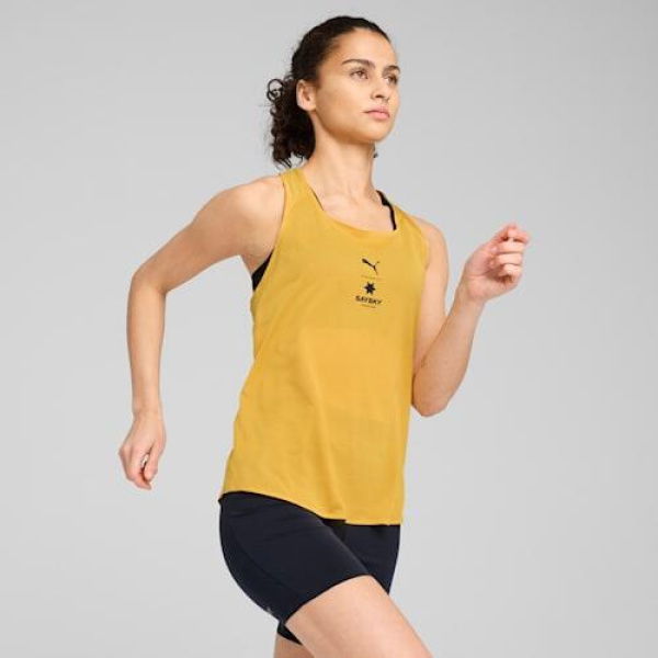 x SAYSKY Women's Singlet in Archive Gold, Size Medium, Polyester by PUMA