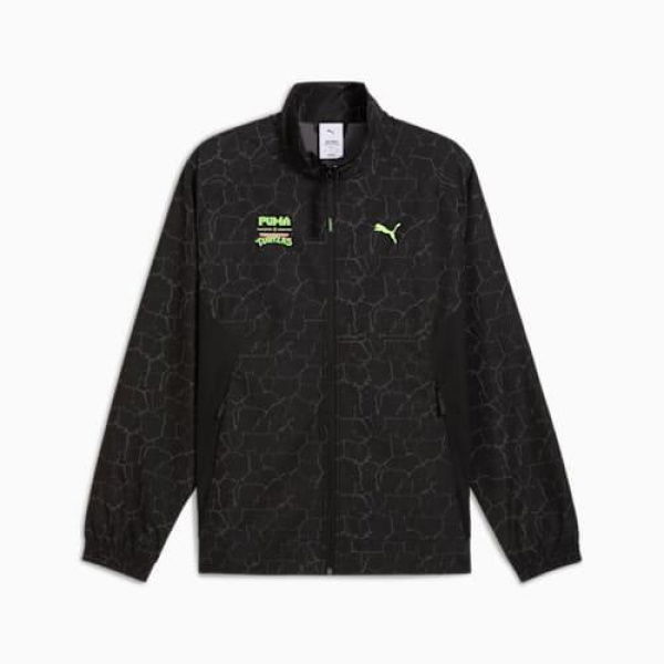 X TMNT PUMATECH Men's Relaxed Track Jacket in Black, Size Small, Polyester/Elastomultiester