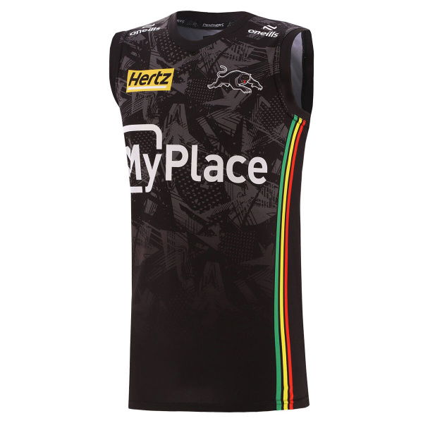 Penrith Panthers 2024 Mens Training Singlet Black 5XL Rebel Sport