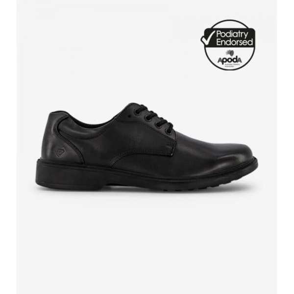 Alpha Riley (2E Wide) Senior Boys School Shoes (Black - Size 10.5)