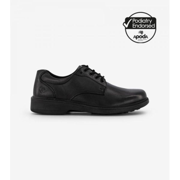 Alpha Riley Junior Boys School Shoes (Black - Size 1)