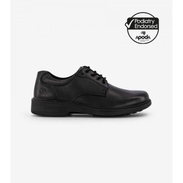 Alpha Riley Junior Boys School Shoes (Black - Size 1.5)