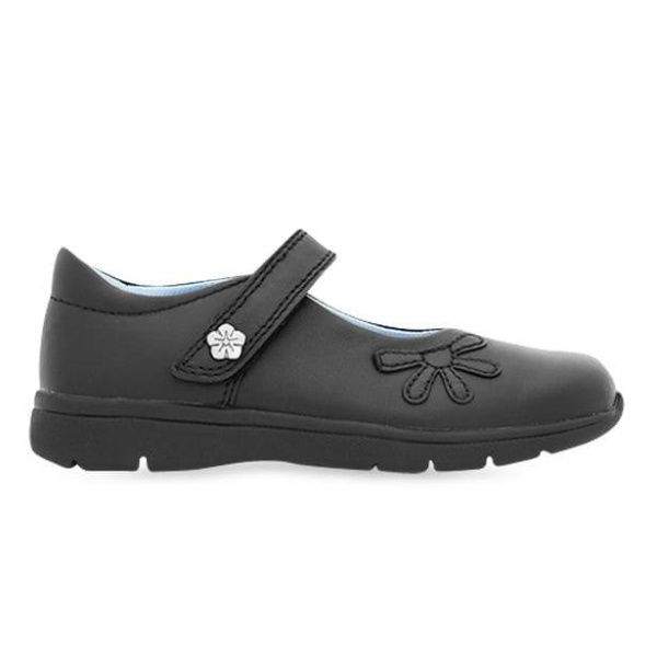 Ascent Trista Junior Girls Mary Jane School Shoes Shoes (Black - Size 10)