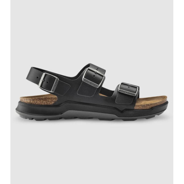 Birkenstock Milano Waxy Leather Mens Sandal (Black - Size 40)