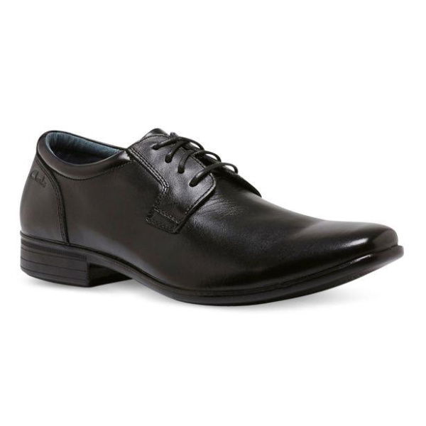 Clarks Cole Senior Boys School Shoes Shoes (Black - Size 6)